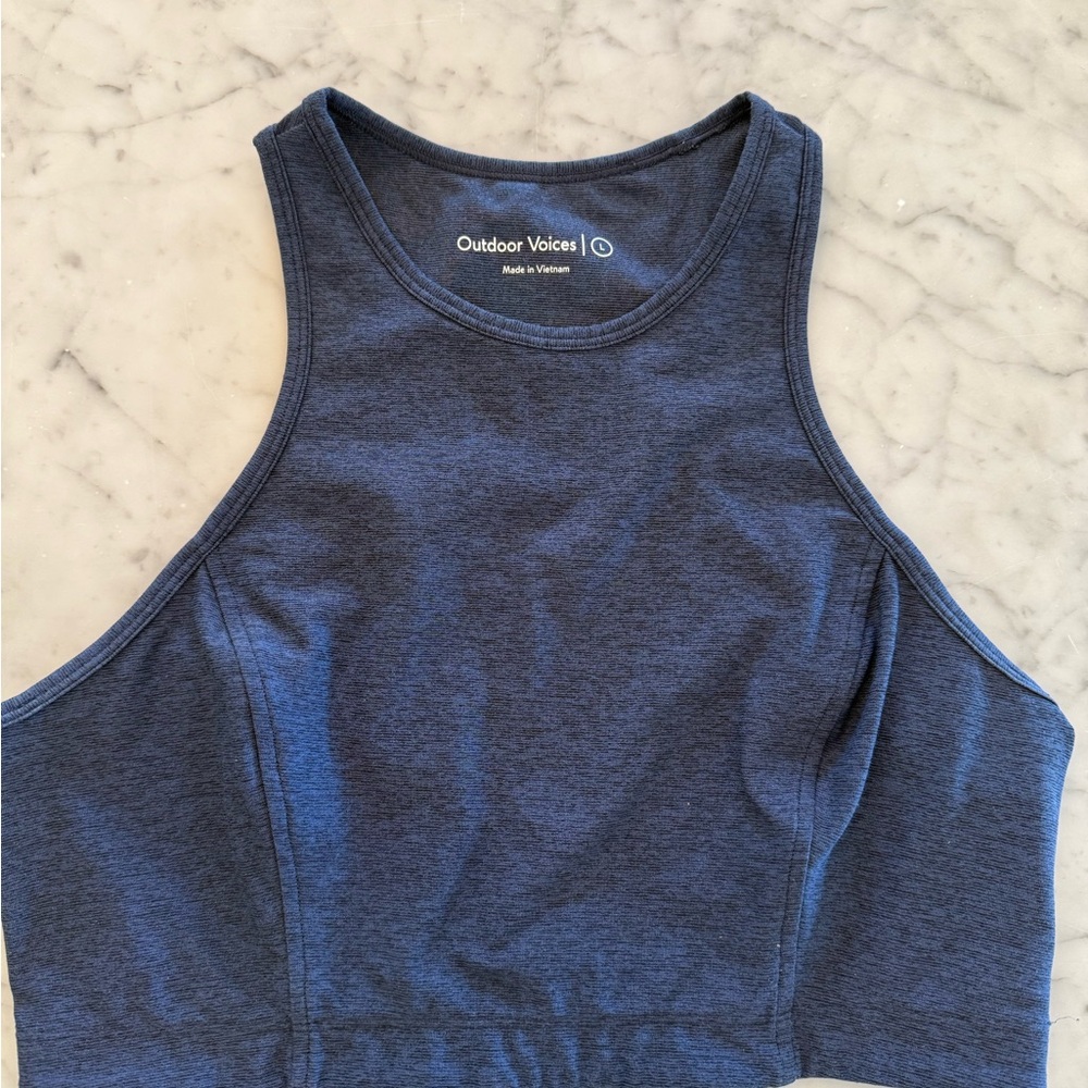 Outdoor Voices Navy Racerback Crop Top